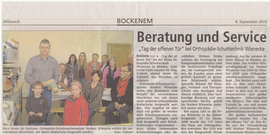 Zeitungsbericht Rubs Tag der offenen Tr 2016
